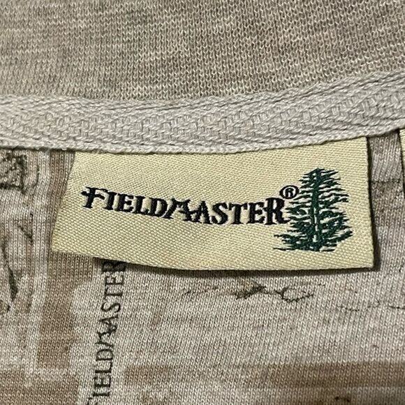 Fieldmaster Mens Short Sleeve Henley Fish Pattern Shirt Beige 2XL 5 FOR $25 💵 - Picture 4 of 7